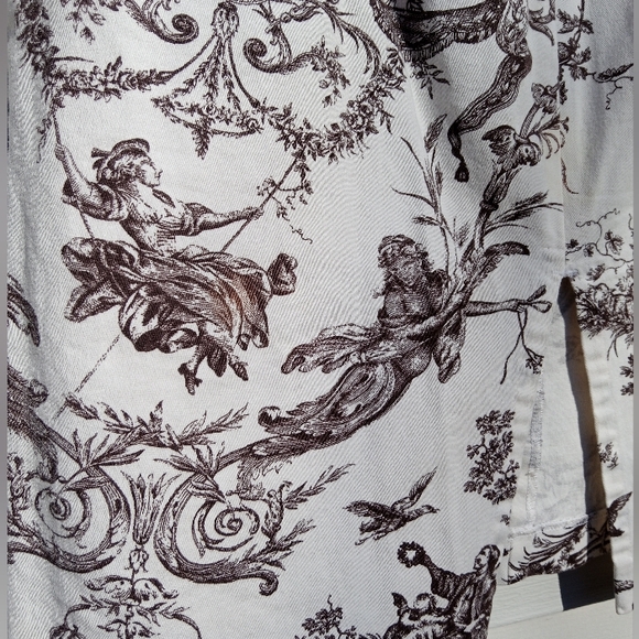 🦊Brown and White Rococo themed Animal Pencil Skirt With Pockets! - Picture 4 of 6